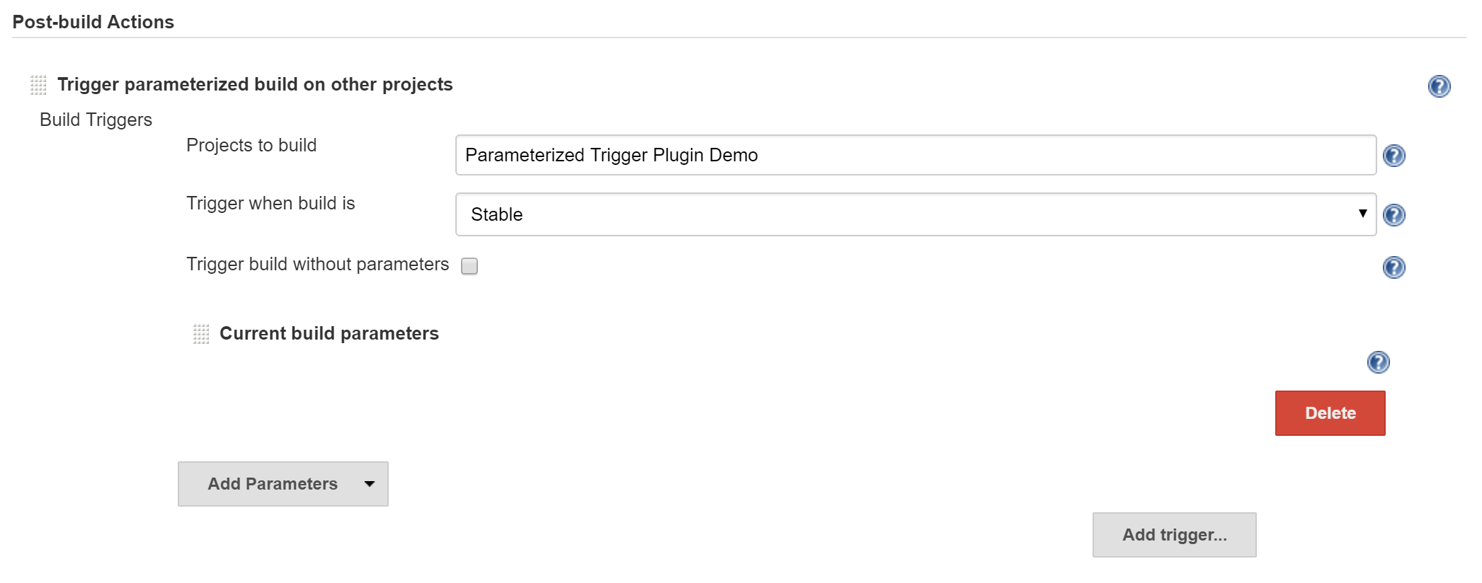 Parameterized Trigger Plugin